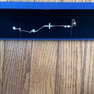 Swarovski Sterling Silver Cross Charm Bracelet